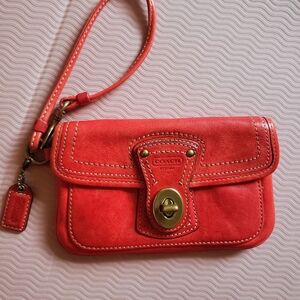 Coach Y2K 65th Anniversary Striped Legacy Lining Gigi Wristlet w Turnlock  Red